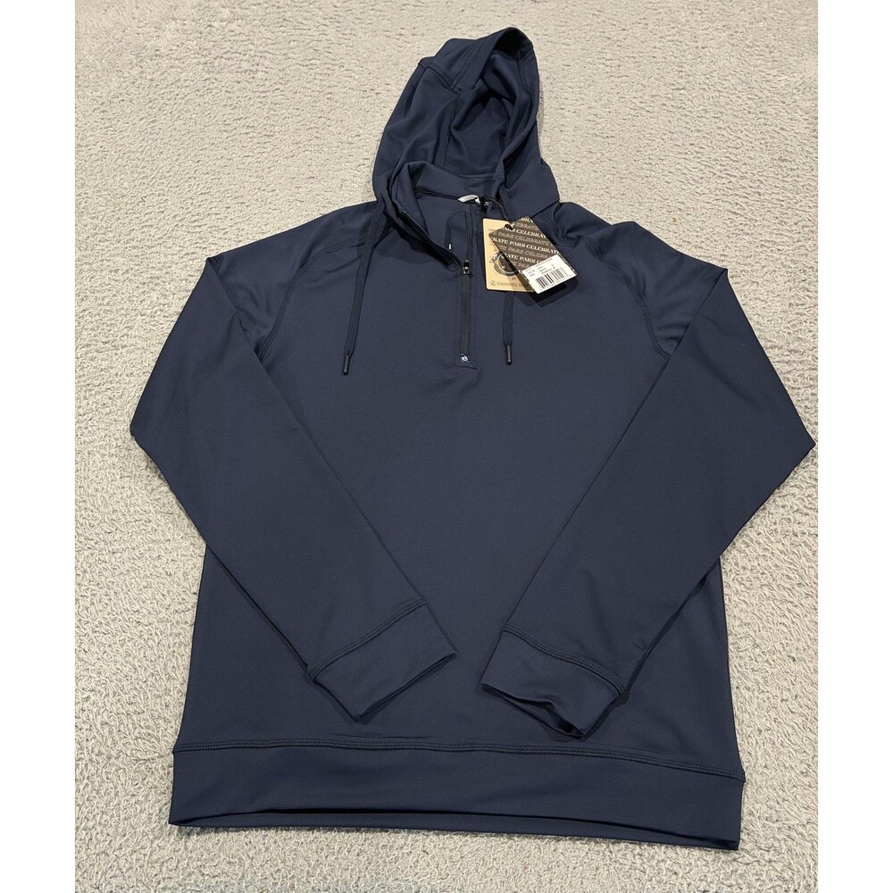 Swannies Golf Hoodie Mens Small Navy Vandyke 1/4 Zip Lightweight Golf Pullover